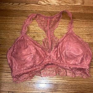 Lightly Lined Racerback Bralette in a dusty dark pink color